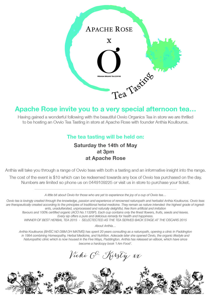 APACHE ROSE  X  OVVIO ORGANICS TEA TASTING