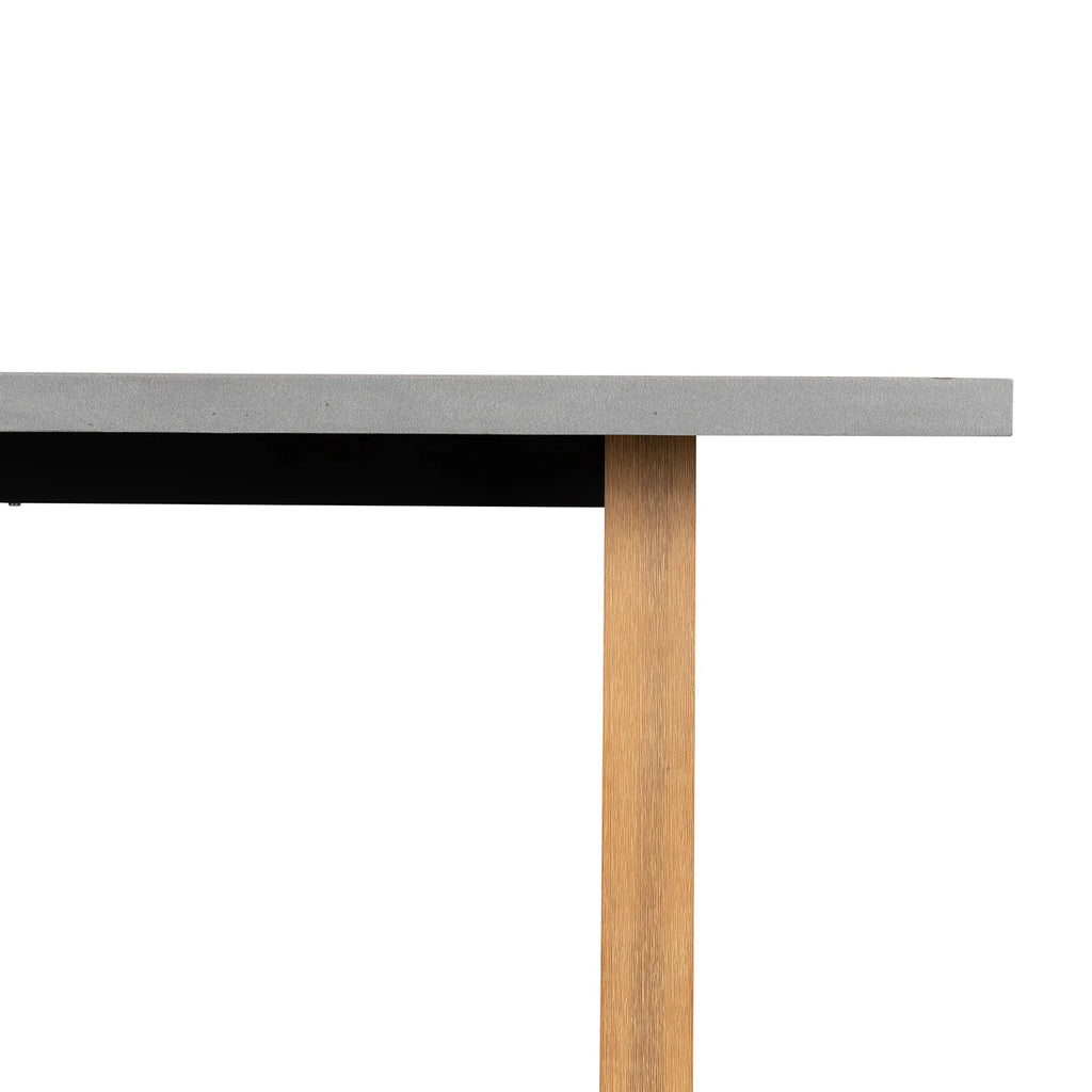 RECTANGULAR DINING TABLE 1.8M, PEBBLE GREY WITH LIGHT HONEY ACAIA LEGS