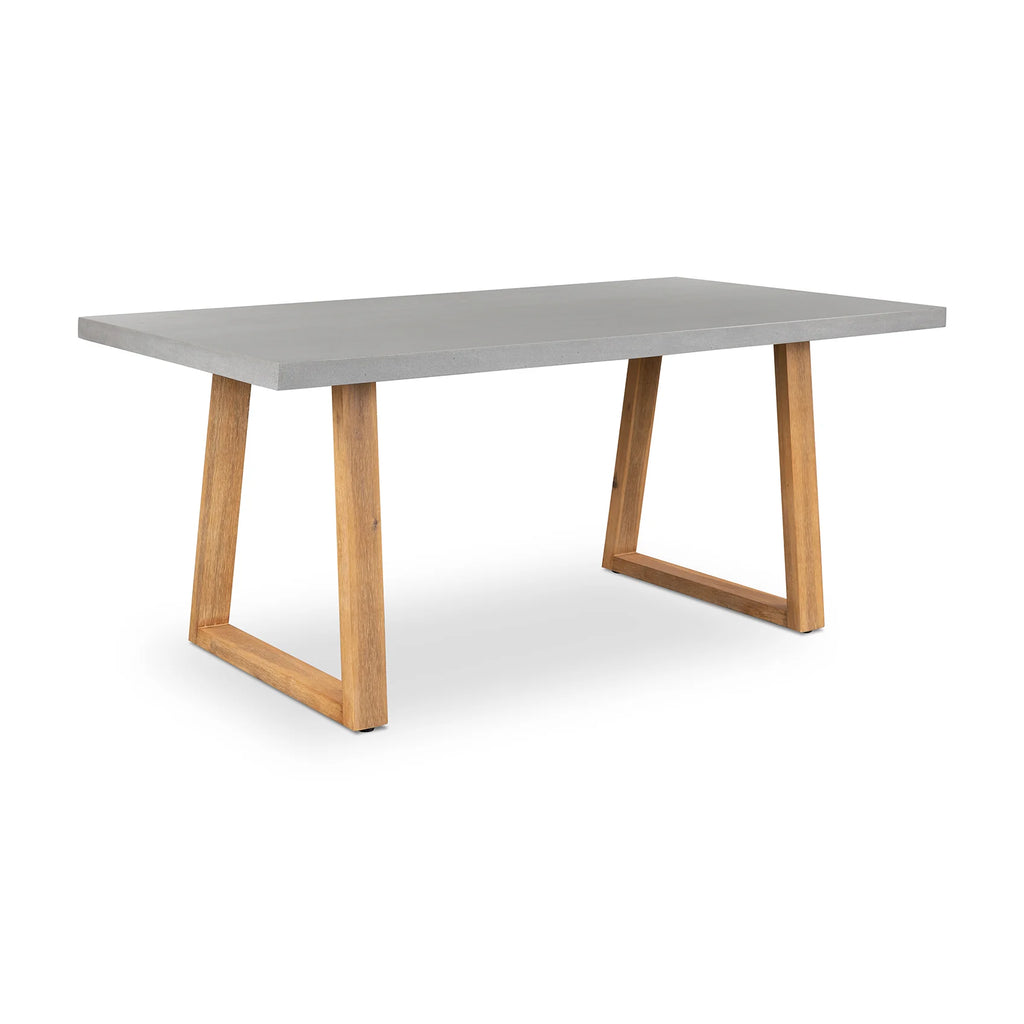 RECTANGULAR DINING TABLE 1.8M, PEBBLE GREY WITH LIGHT HONEY ACAIA LEGS