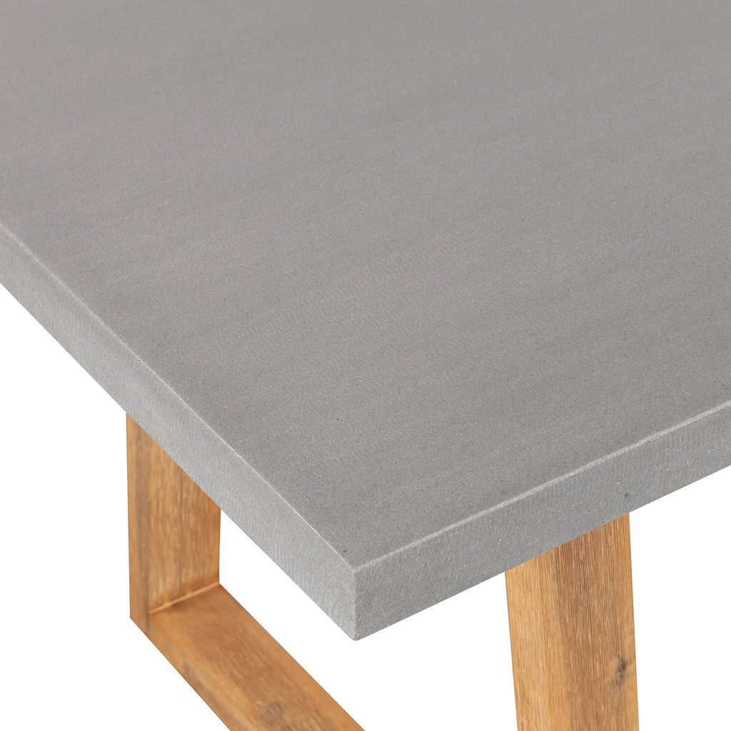 RECTANGULAR DINING TABLE 1.8M, PEBBLE GREY WITH LIGHT HONEY ACAIA LEGS