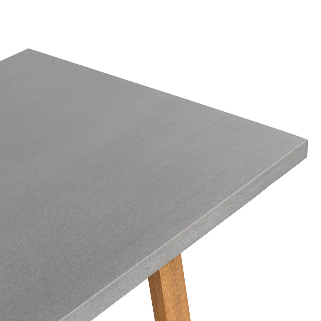 RECTANGULAR DINING TABLE 1.8M, PEBBLE GREY WITH LIGHT HONEY ACAIA LEGS