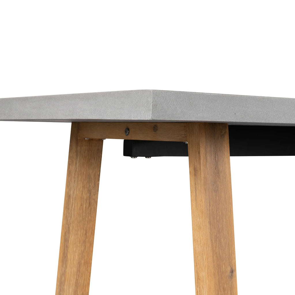 RECTANGULAR DINING TABLE 1.8M, PEBBLE GREY WITH LIGHT HONEY ACAIA LEGS