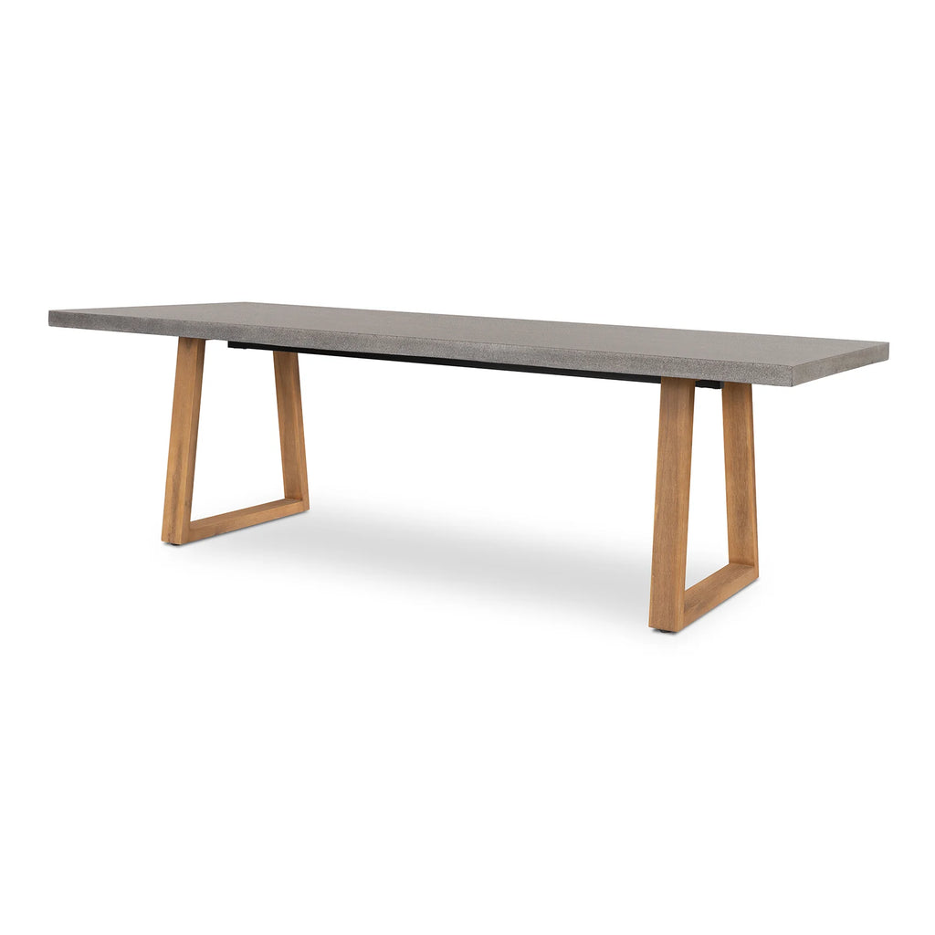 RECTANGULAR DINING TABLE 2.4M, SPECKLED GREY WITH LIGHT HONEY ACAIA LEGS