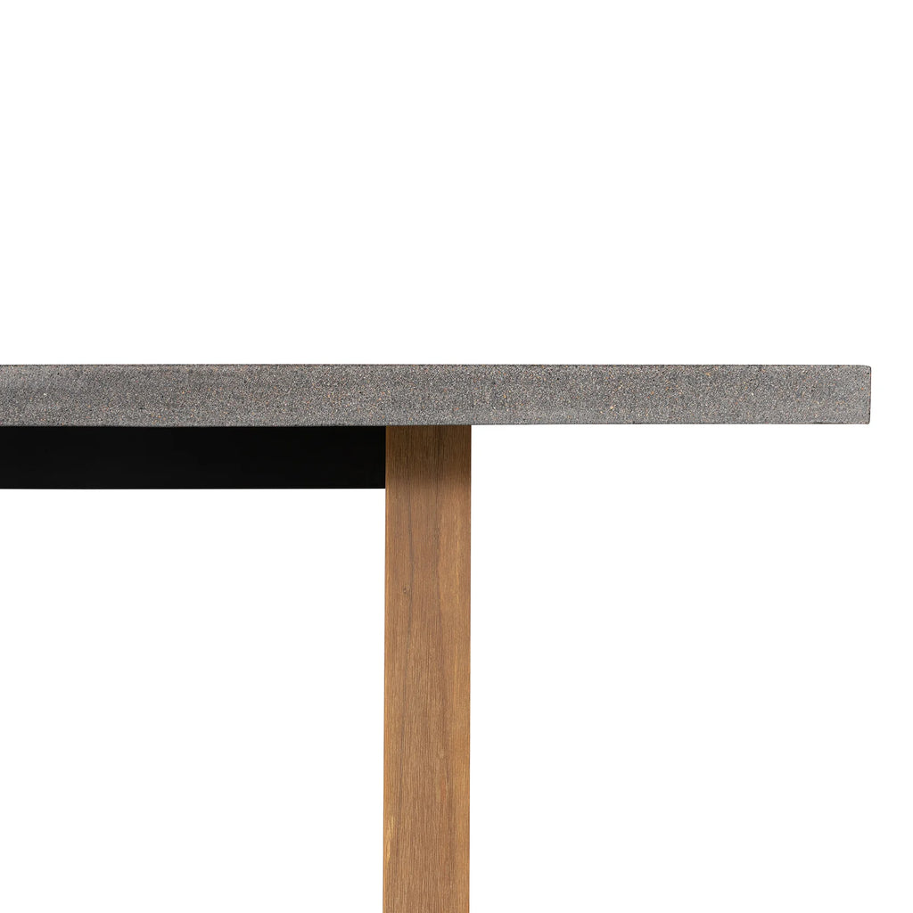 RECTANGULAR DINING TABLE 2.4M, SPECKLED GREY WITH LIGHT HONEY ACAIA LEGS