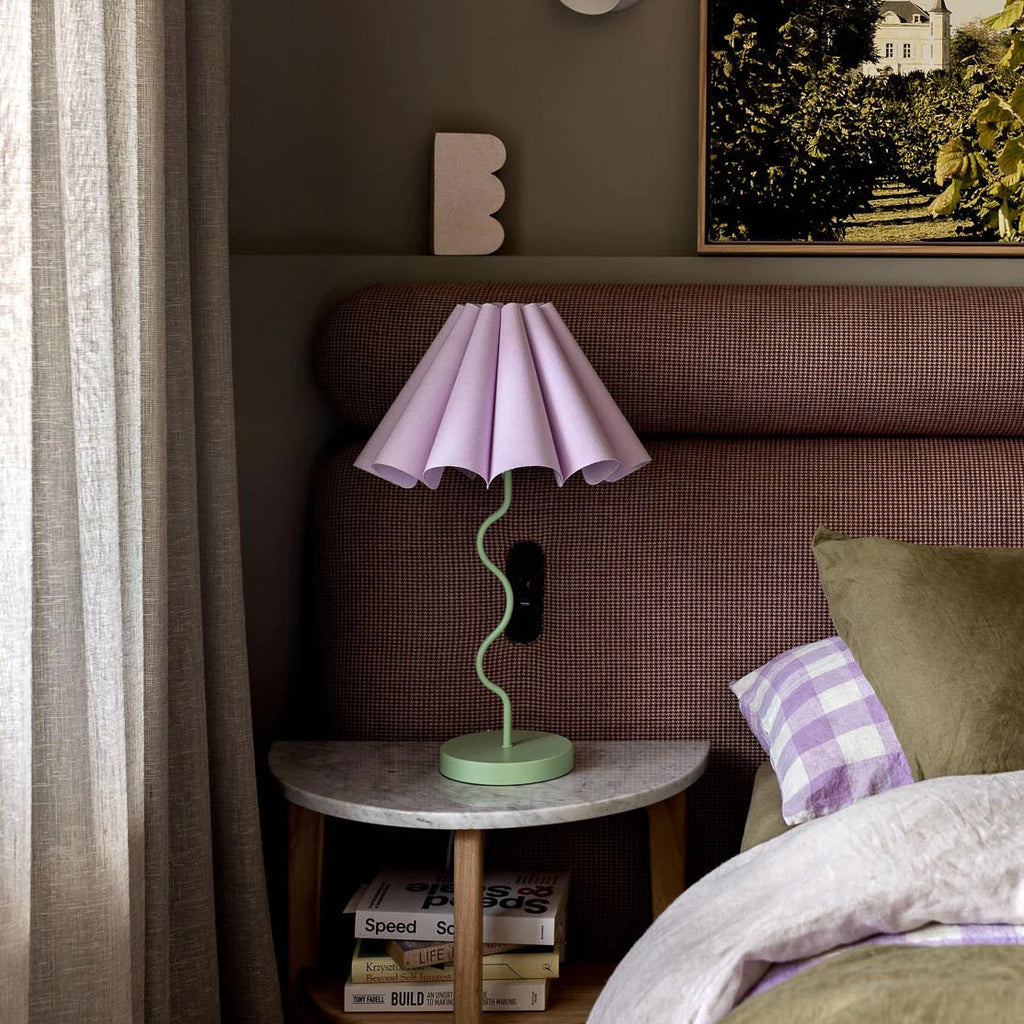 CORA TABLE LAMP, LILAC / PASTEL GREEN