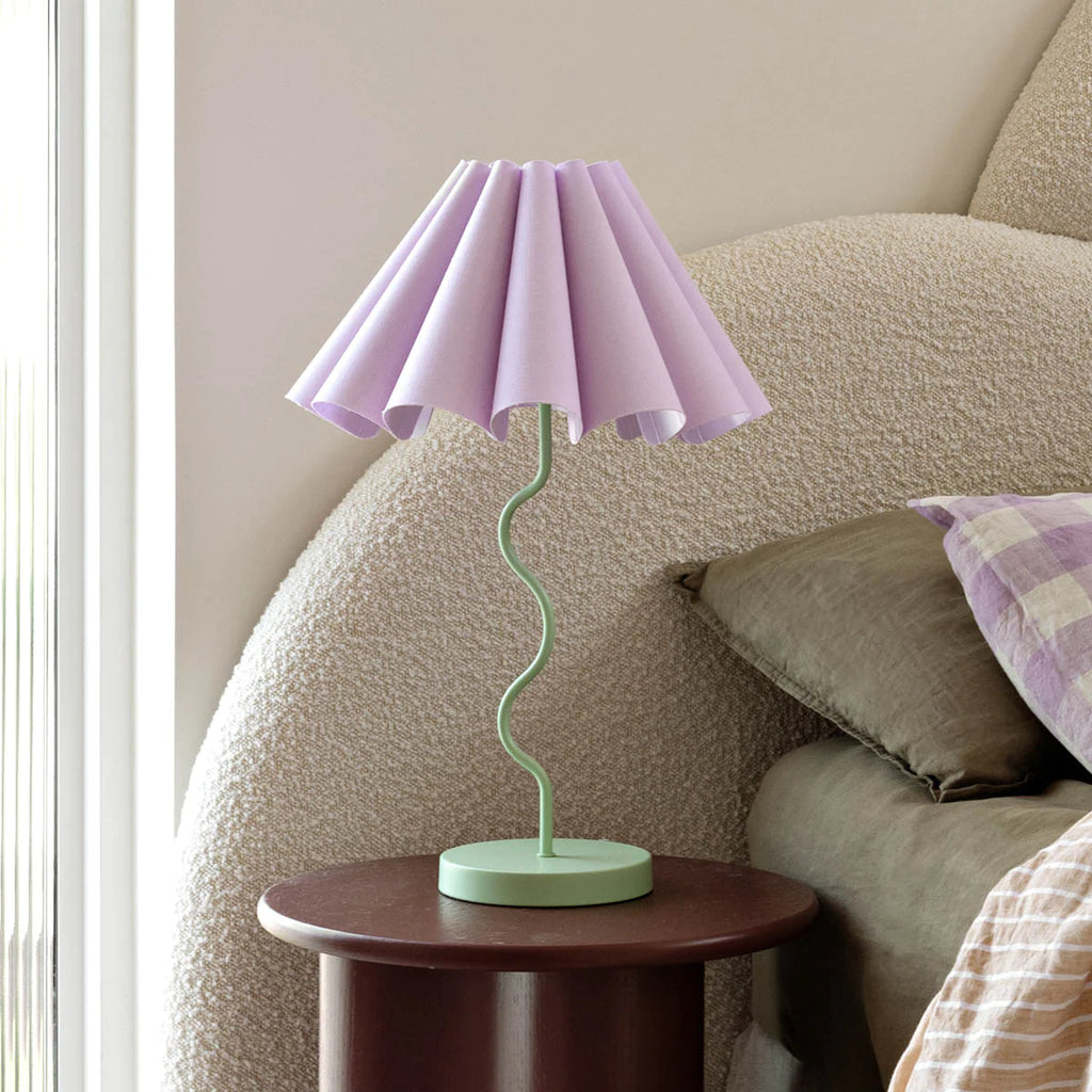 CORA TABLE LAMP, LILAC / PASTEL GREEN