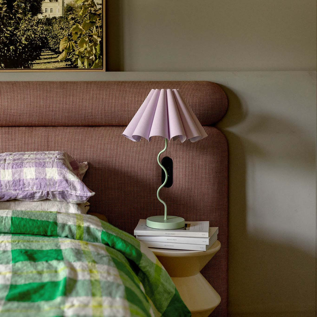 CORA TABLE LAMP, LILAC / PASTEL GREEN