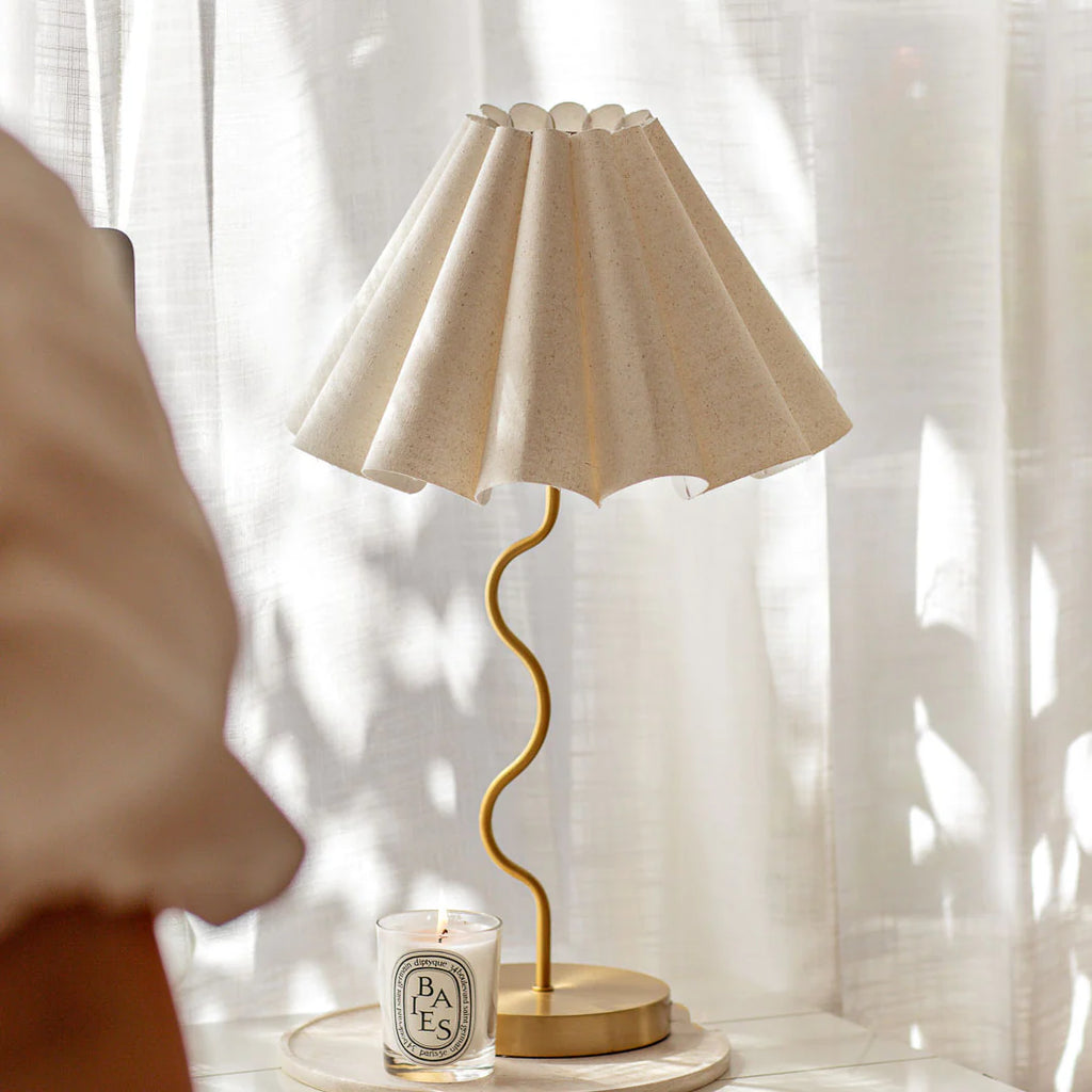 CORA TABLE LAMP, NEUTRAL/GOLD