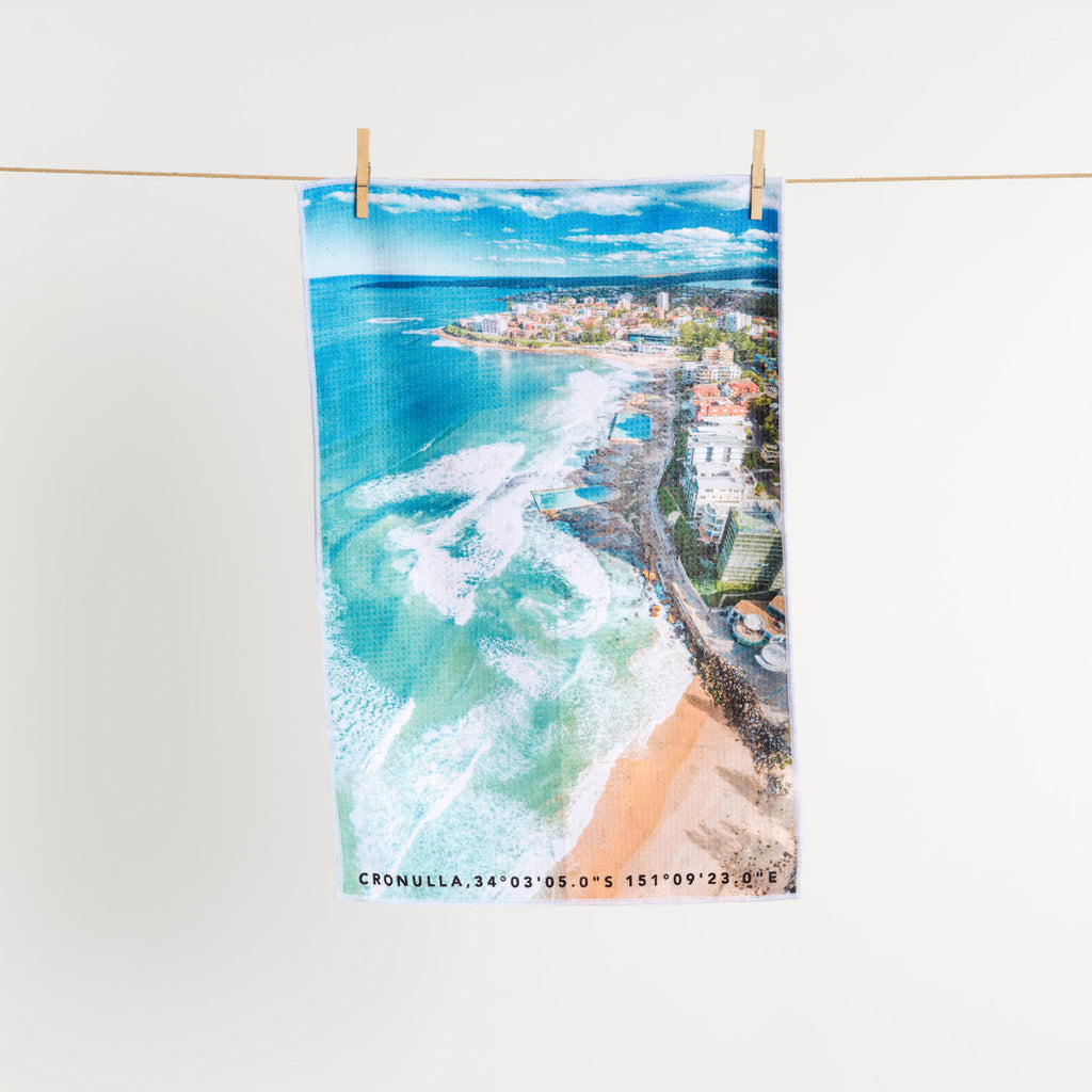 CRONULLA CURRENTS TEA TOWEL, DESTINATION TOWELS