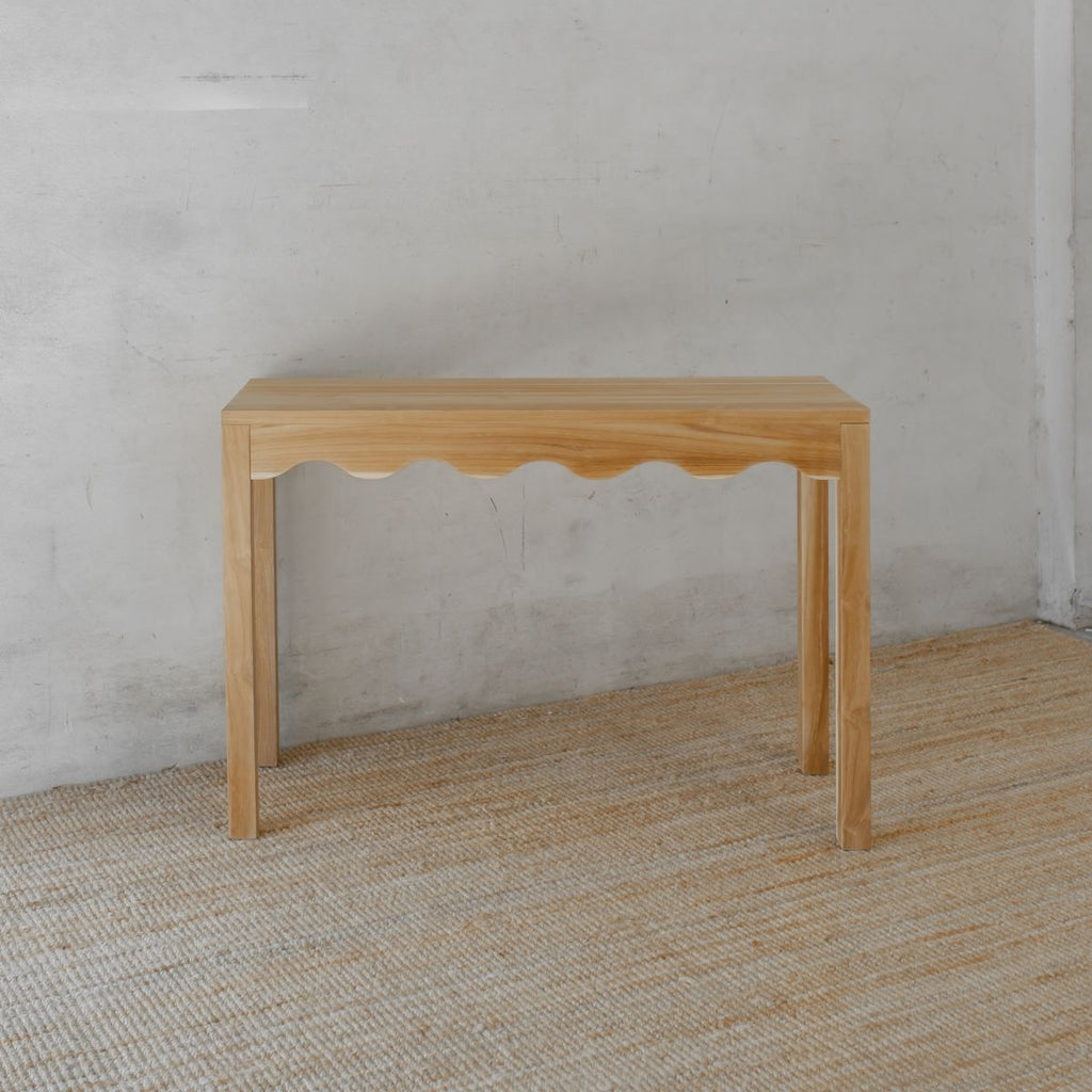 AUDREY TEAK NATURAL SCALLOP CONSOLE