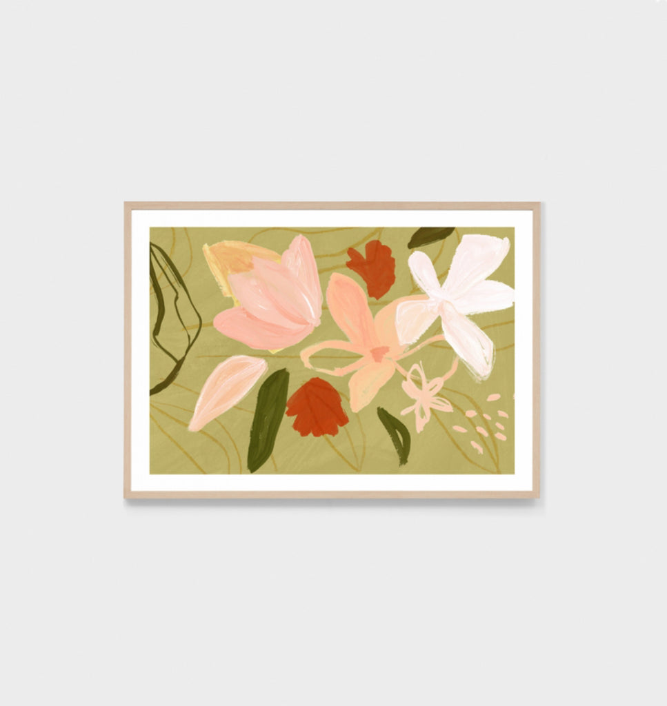 FLORAL COLLAGE, FRAMED