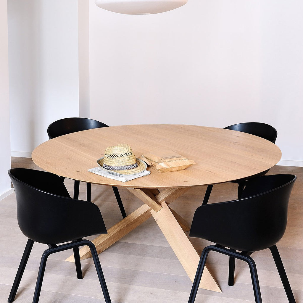 ETHNICRAFT OAK CIRCLE DINING TABLE