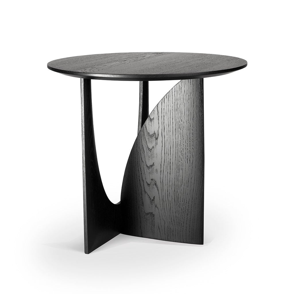 ETHNICRAFT OAK GEOMETRIC SIDE TABLE BLACK