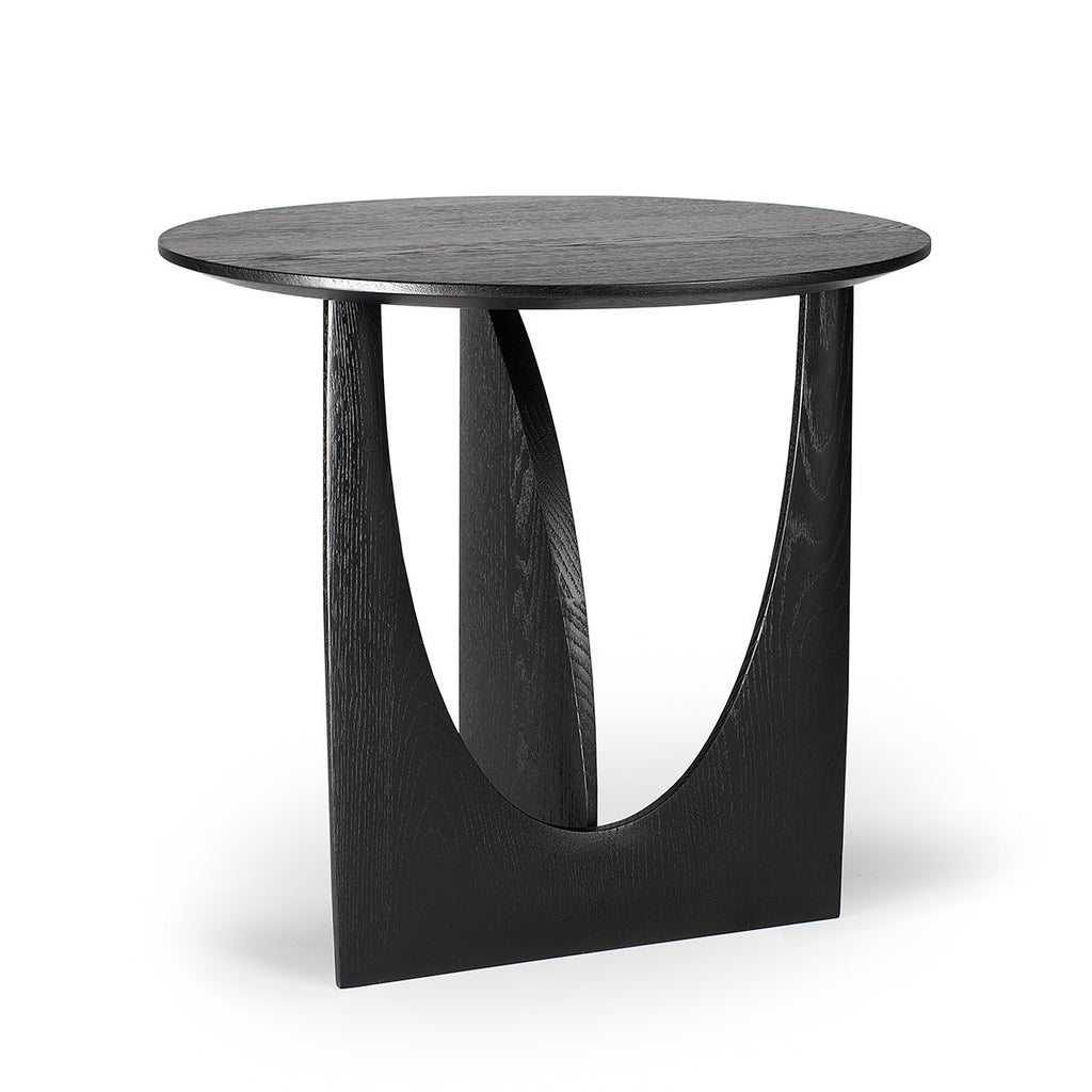 ETHNICRAFT OAK GEOMETRIC SIDE TABLE BLACK