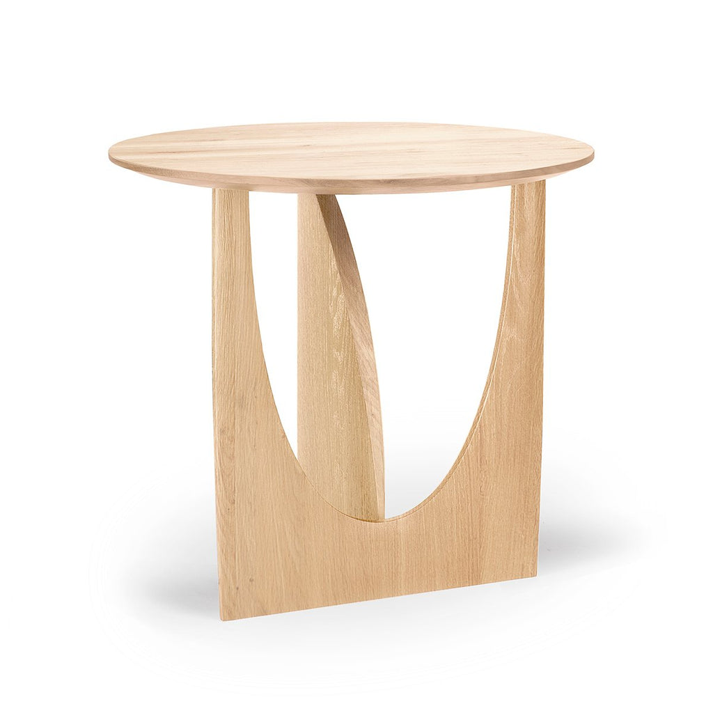 ETHNICRAFT OAK GEOMETRIC SIDE TABLE