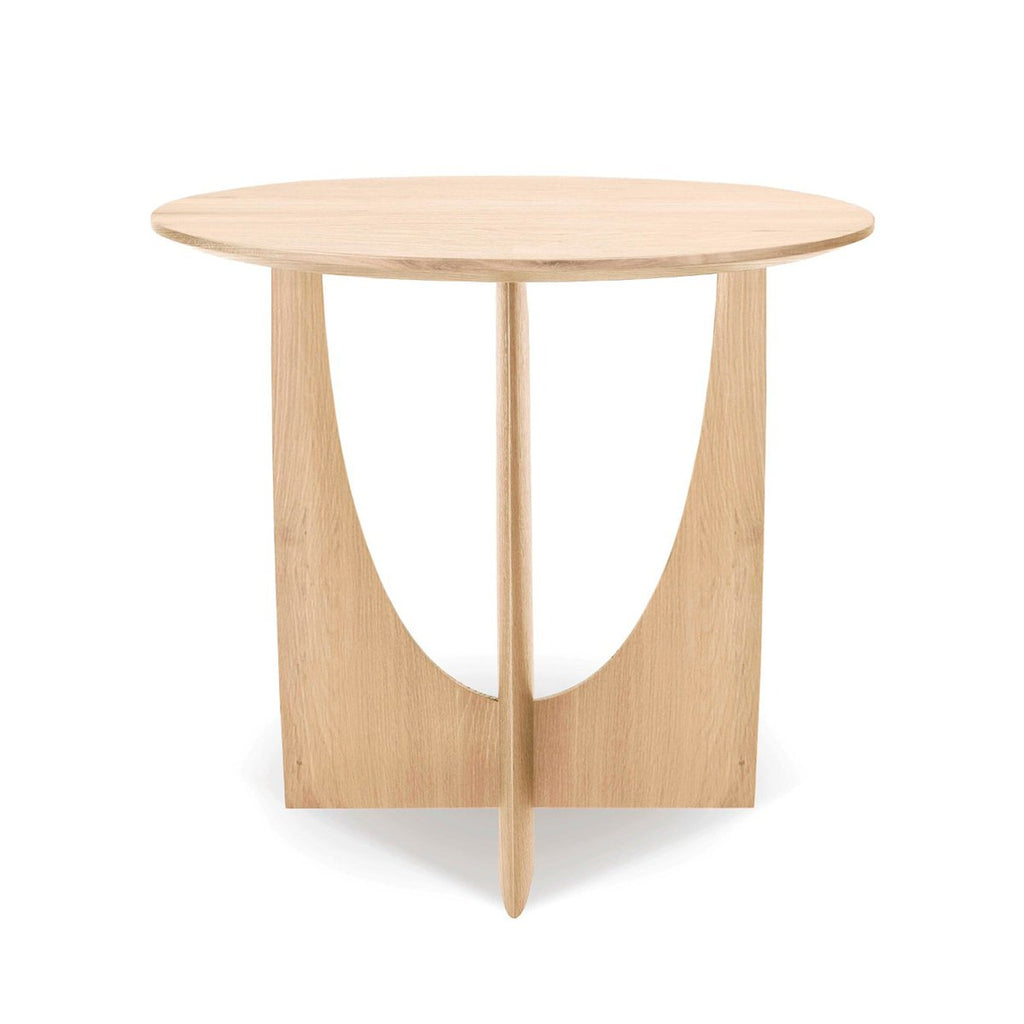 ETHNICRAFT OAK GEOMETRIC SIDE TABLE