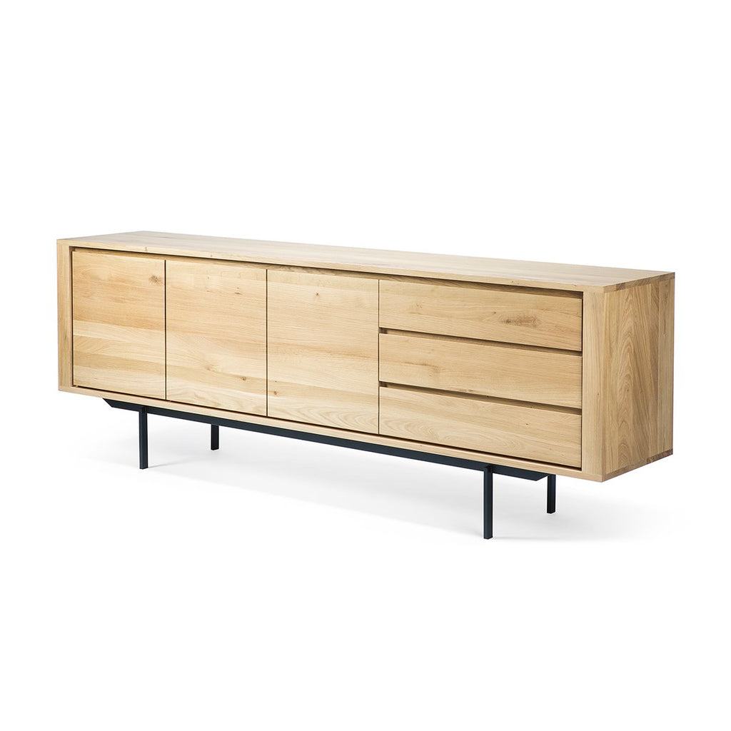 ETHNICRAFT OAK SHADOW SIDEBOARD, BLACK METAL LEGS