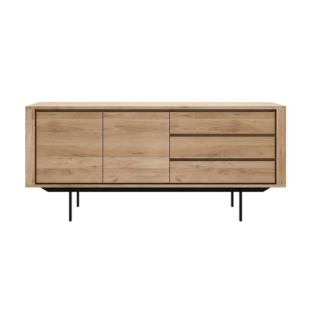 ETHNICRAFT OAK SHADOW SIDEBOARD, BLACK METAL LEGS