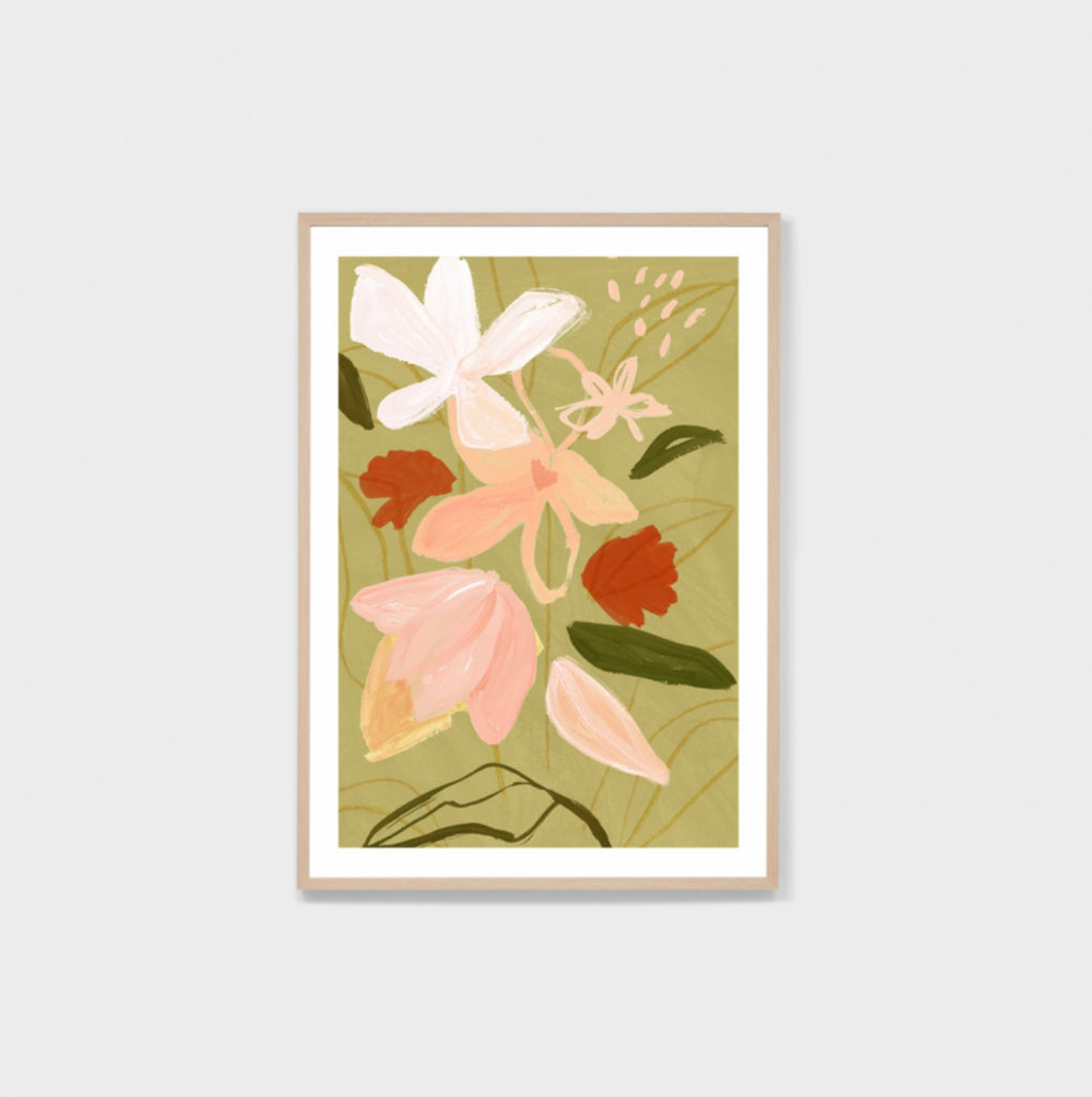 FLORAL COLLAGE, FRAMED