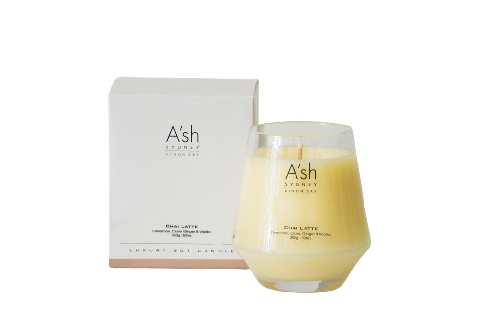 A'SH CANDLE - CHAI LATTE (Cinnamon, Clove, Ginger & Vanilla)