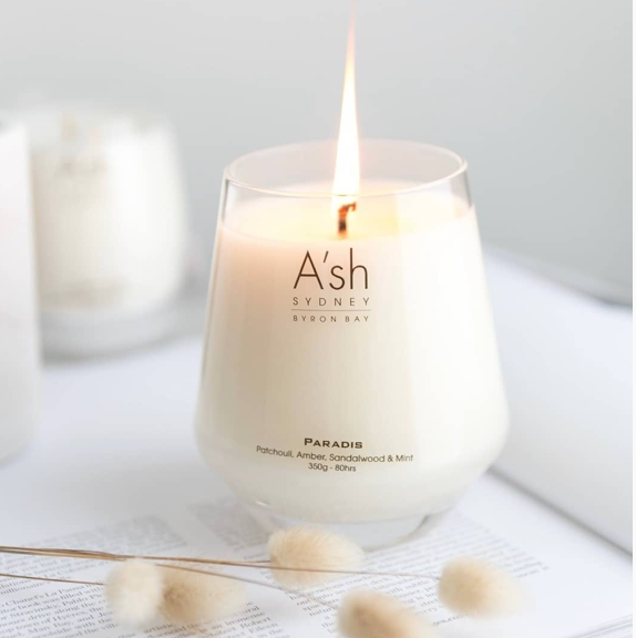 A'SH CANDLE - PARADIS (Patchouli, Amber, Sandalwood & Mint)