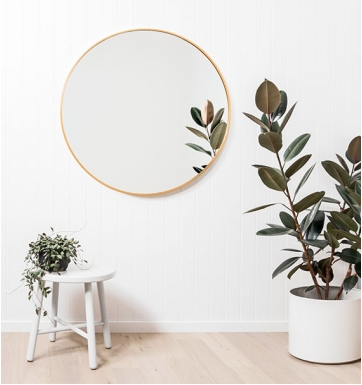 BELLA ROUND BRASS MIRROR