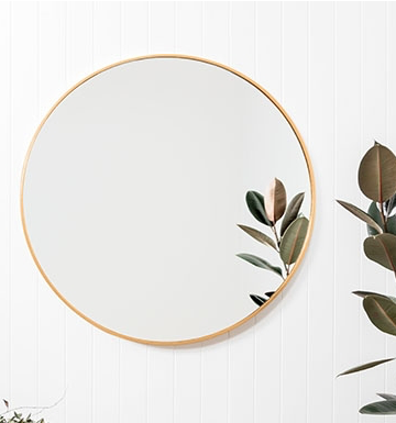 BELLA ROUND BRASS MIRROR