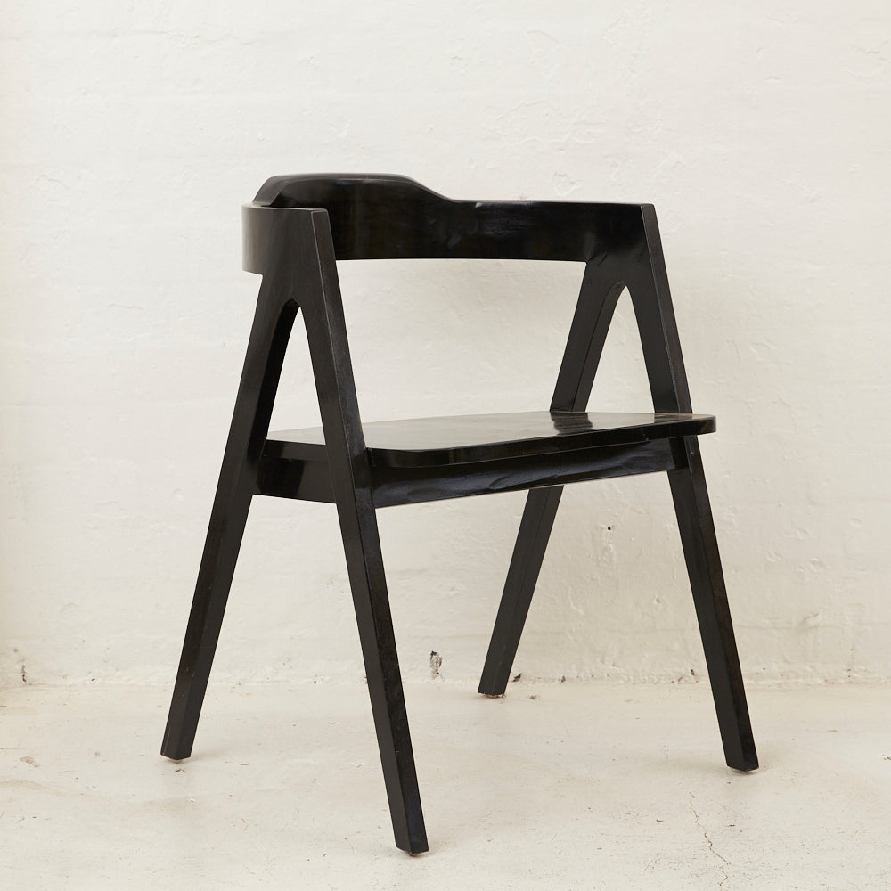 EMIR ANGLED DINING CHAIR BLACK