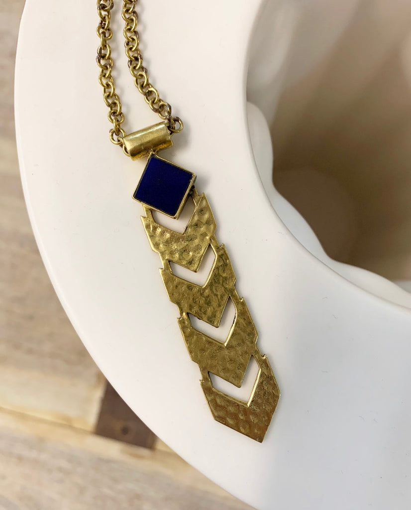 LAPIS ARROW PENDANT