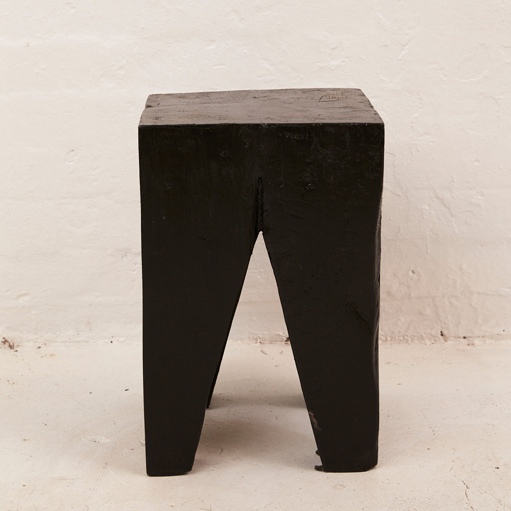 PEG STOOL / SIDE TABLE, BLACK