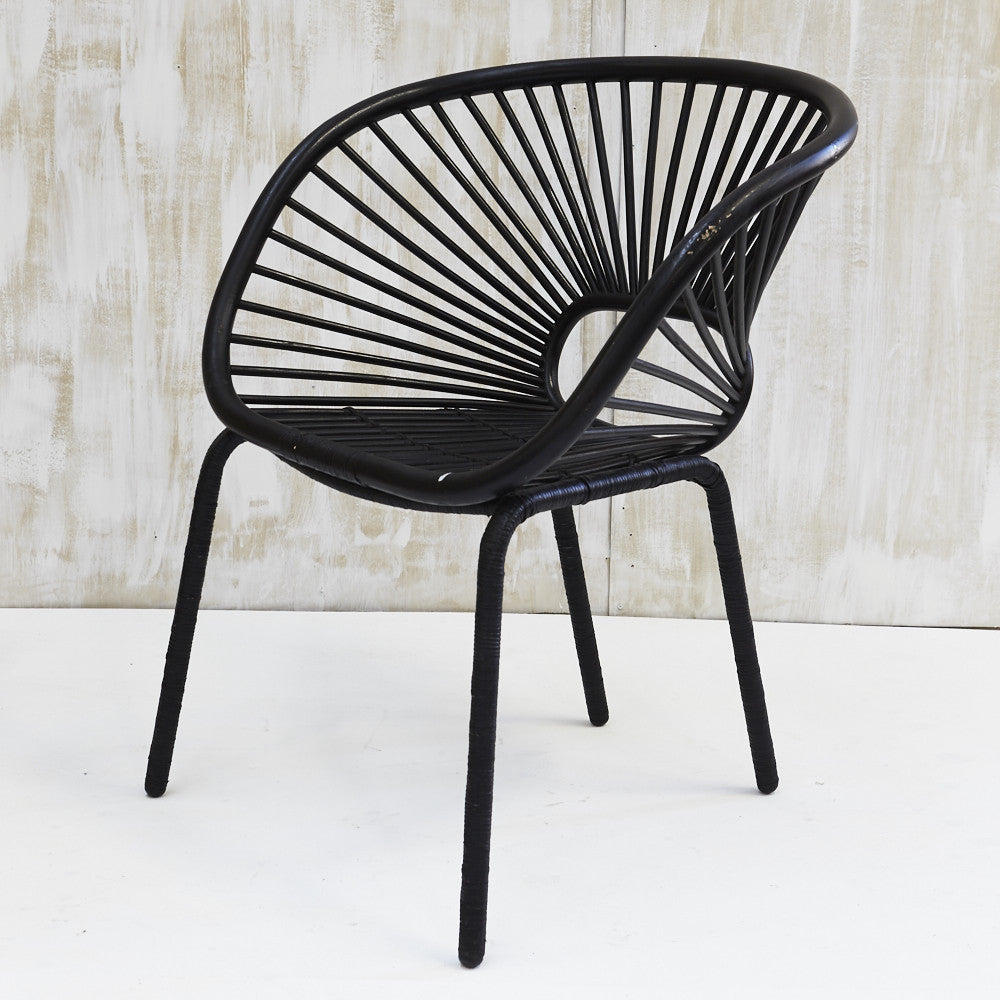 SOL RATTAN ARMCHAIR BLACK