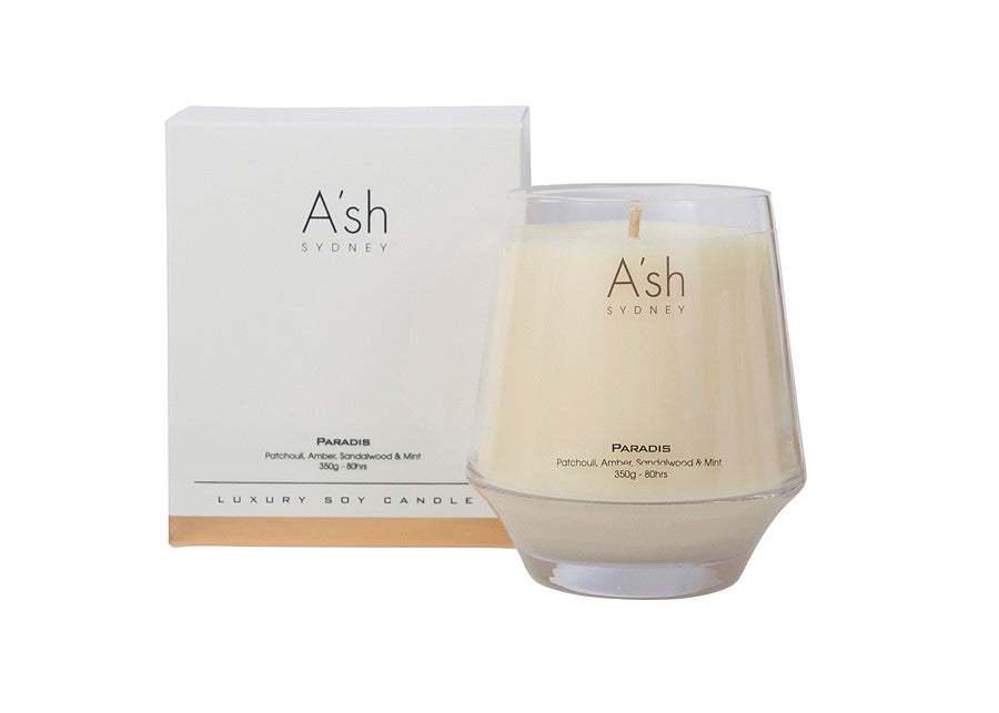 A'SH CANDLE - PARADIS (Patchouli, Amber, Sandalwood & Mint)