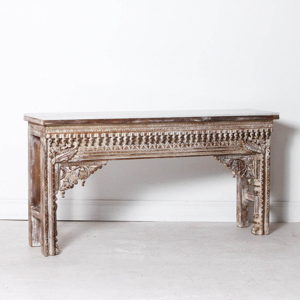 INDIAN CONSOLE WITH MARBLE TOP